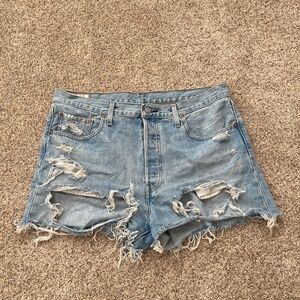 Levi’s 501 high rise denim shorts